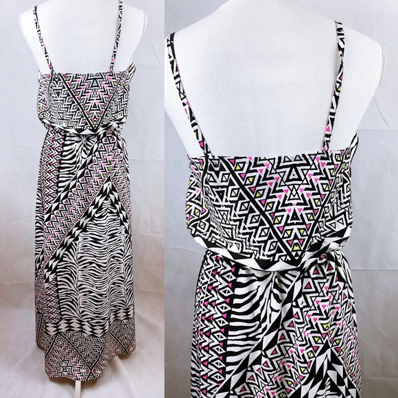 ASOS Influence Black Zebra Long Maxi Dress - Picture 3 of 8